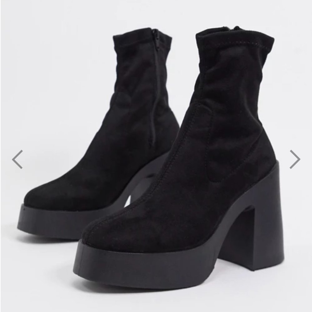 ASOS Black Heeled Sock Boots